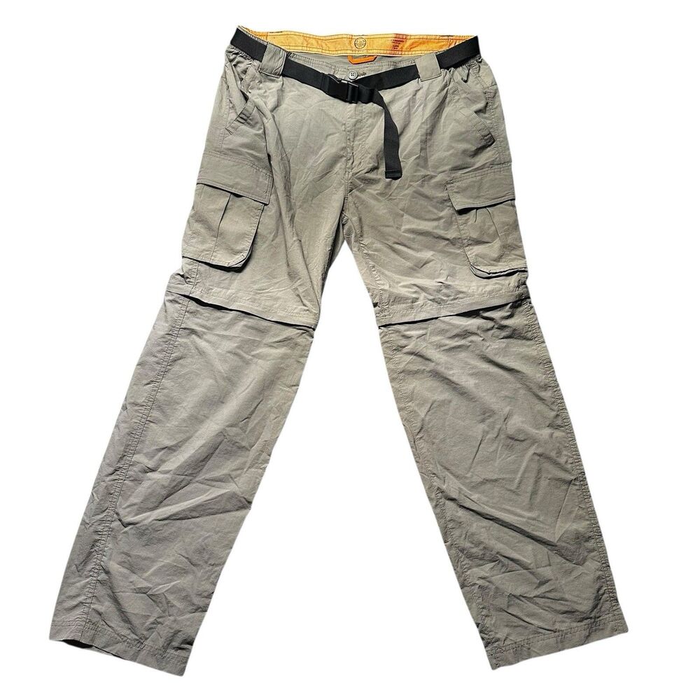 Field Stream Cargo Pants Mens XL Green Convertible Hiking Outdoor Nylon EUC